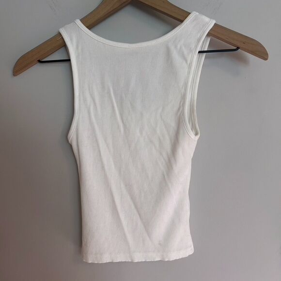 Skims White Cropped Ribbed Tank - Picture 5 of 8